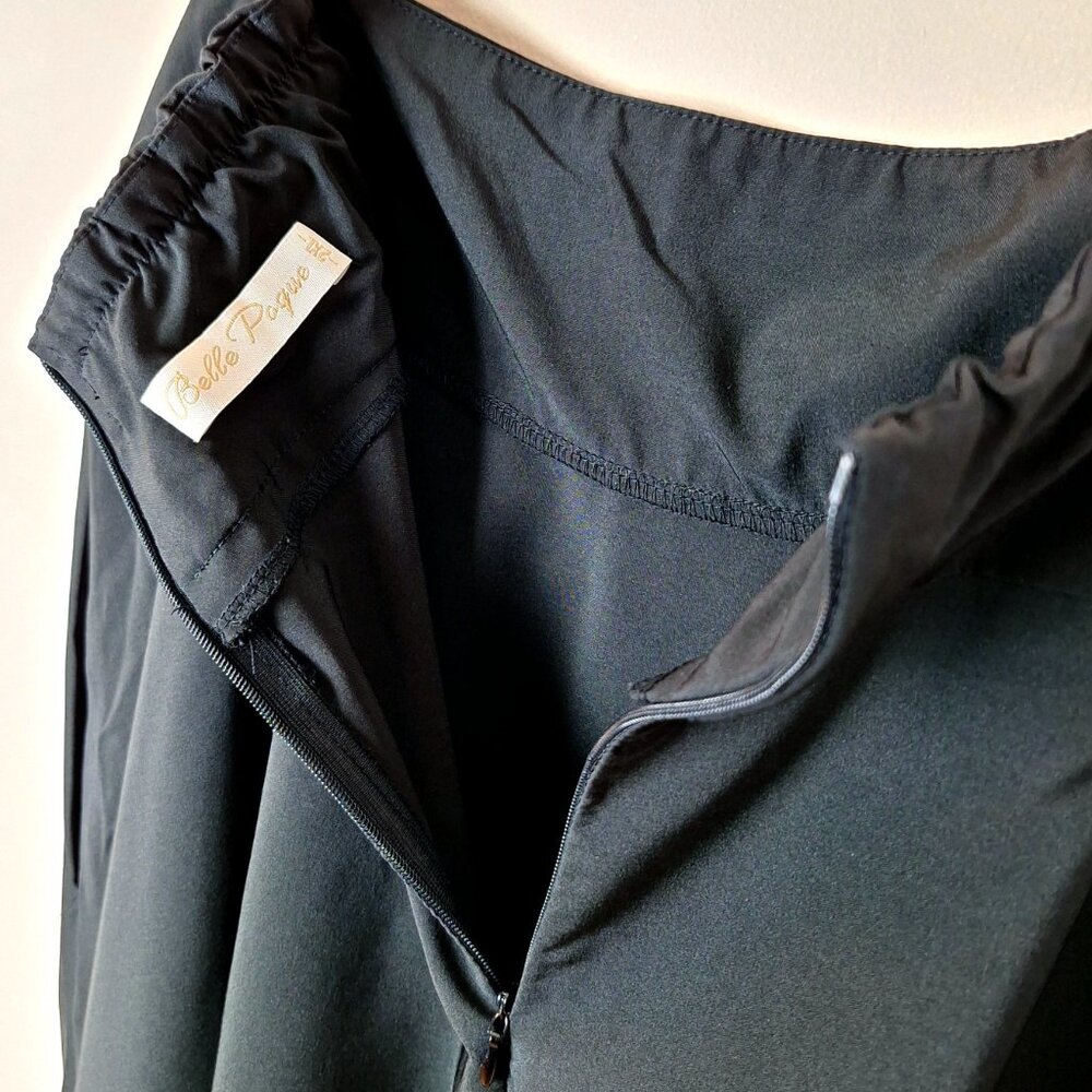 Bell Pogue Flow Swing Skirt Size 2XL. Black High Waist Tie Sash Goth Party City - Picture 9 of 11